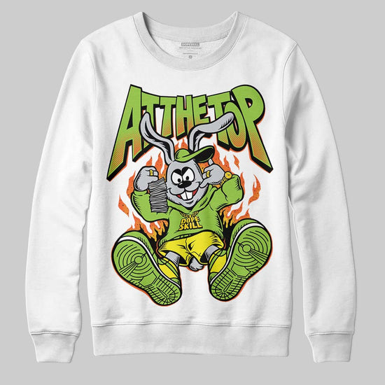 Neon Green Sneakers DopeSkill Sweatshirt At The Top Graphic Streetwear - White