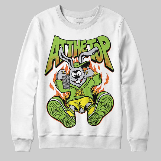 Neon Green Sneakers DopeSkill Sweatshirt At The Top Graphic Streetwear - White
