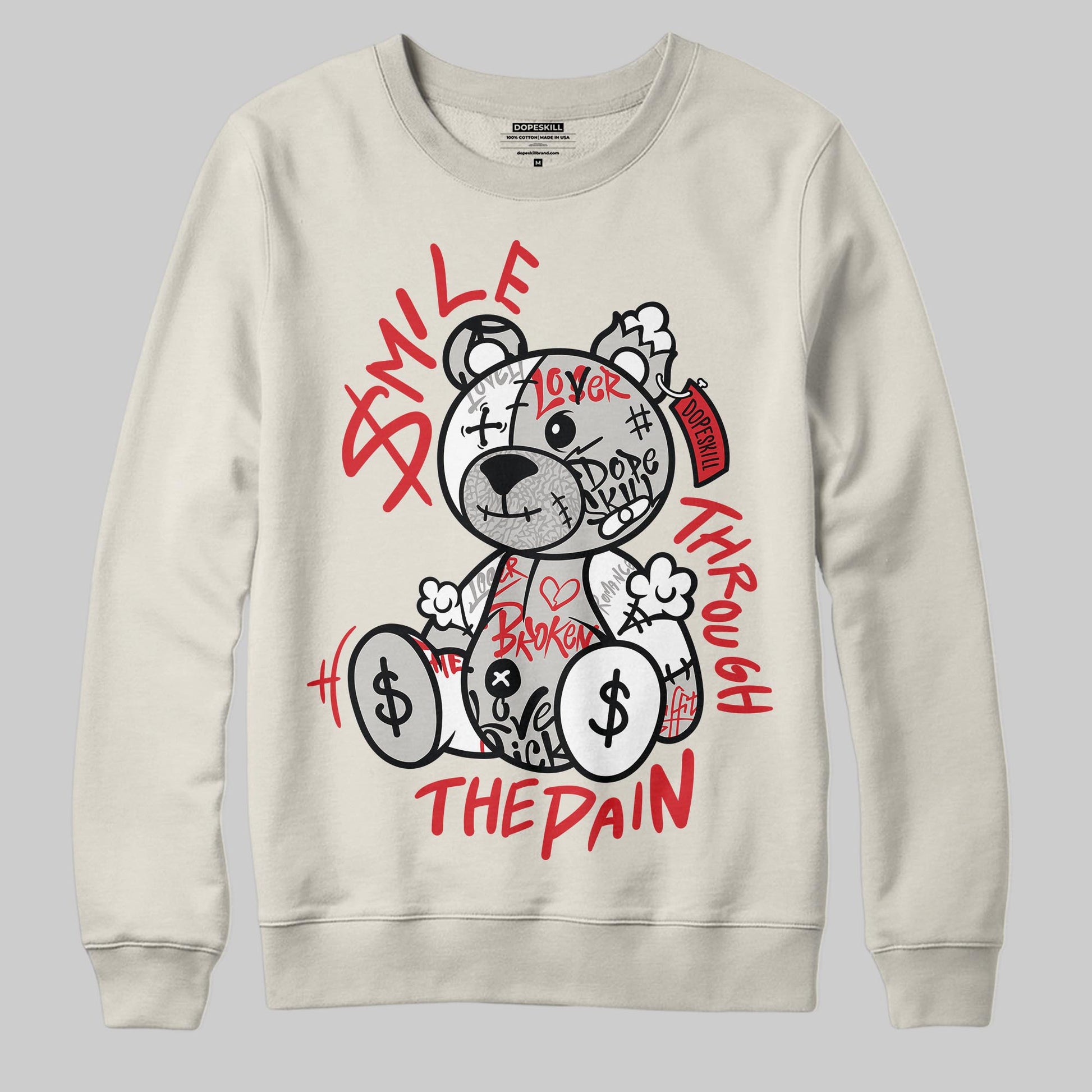 Jordan 1 Retro High OG “Sail” DopeSkill Sweatshirt Smile Through The Pain Graphic Streetwear