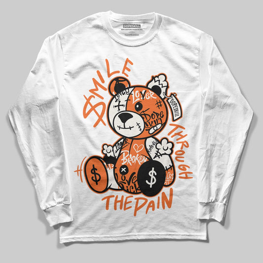 Jordan 1 Retro High OG Shattered Backboard (2025) DopeSkill Long Sleeve T-Shirt Smile Through The Pain Graphic Streetwear - White