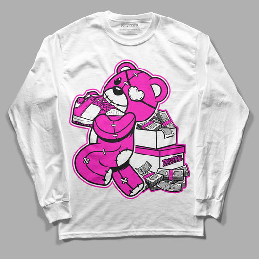 Dunk Low GS “Active Fuchsia” DopeSkill Long Sleeve T-Shirt Bear Steals Sneaker Graphic Streetwear - White