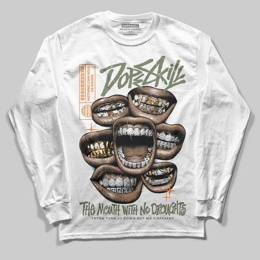 Jordan 4 Retro OG SP Undefeated (2025) DopeSkill Long Sleeve T-Shirt The Mouth With No Droughts Graphic Streetwear - White
