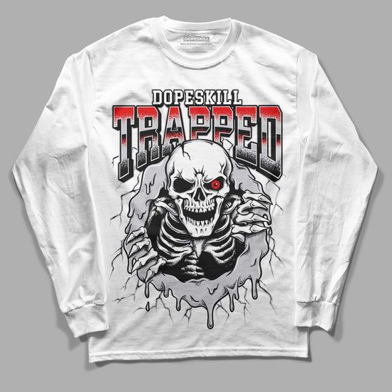 Jordan 2 Retro "Black Cement" DopeSkill Long Sleeve T-Shirt Trapped Halloween Graphic Streetwear - White