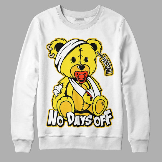 Jordan 4 Retro “Vivid Sulfur” DopeSkill Sweatshirt Hurt Bear Graphic Streetwear - White 