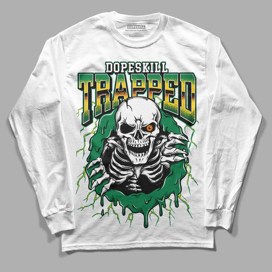 Green Sneakers DopeSkill Long Sleeve T-Shirt Trapped Halloween Graphic Streetwear - White 