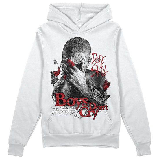 Jordan 12 “Red Taxi” DopeSkill Hoodie Sweatshirt Boys Don't Cry Graphic Streetwear - White