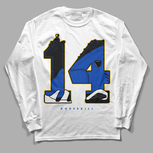 Jordan 14 “Laney” DopeSkill Long Sleeve T-Shirt Number 14 Graphic Streetwear - White