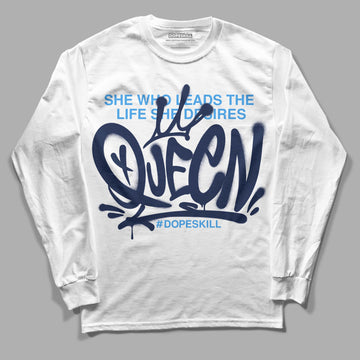 Jordan 3 "Midnight Navy" DopeSkill Long Sleeve T-Shirt Queen Graphic Streetwear - White