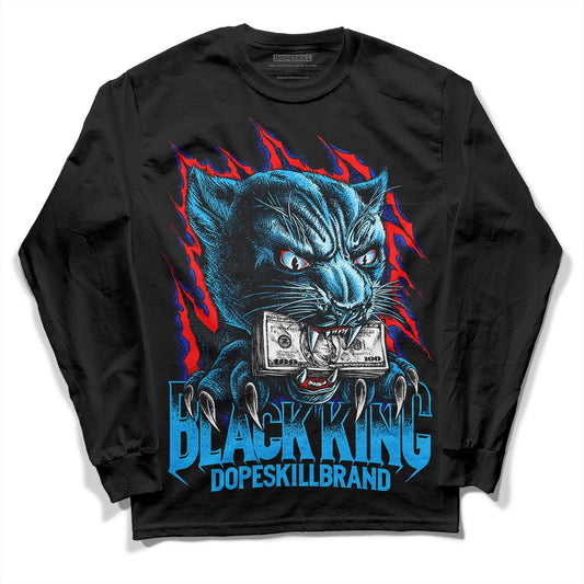 Jordan 2 Low "University Blue" DopeSkill Long Sleeve T-Shirt Black King Graphic Streetwear - Black