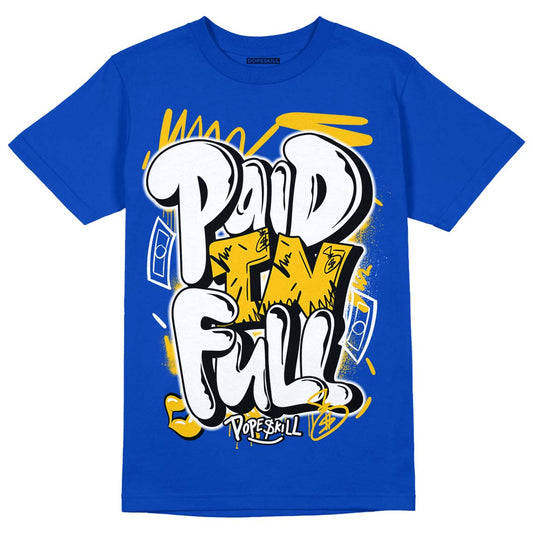 Jordan 14 “Laney” DopeSkill Varsity Royal T-Shirt New Paid In Full Graphic Streetwear