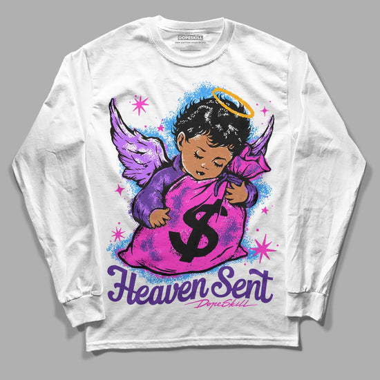 PURPLE Sneakers DopeSkill Long Sleeve T-Shirt Heaven Sent Graphic Streetwear - White