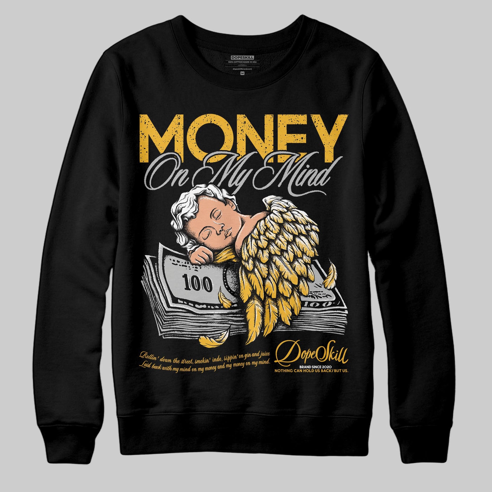 Jordan 5 'Tokyo' DopeSkill Sweatshirt MOMM Graphic Streetwear  Black