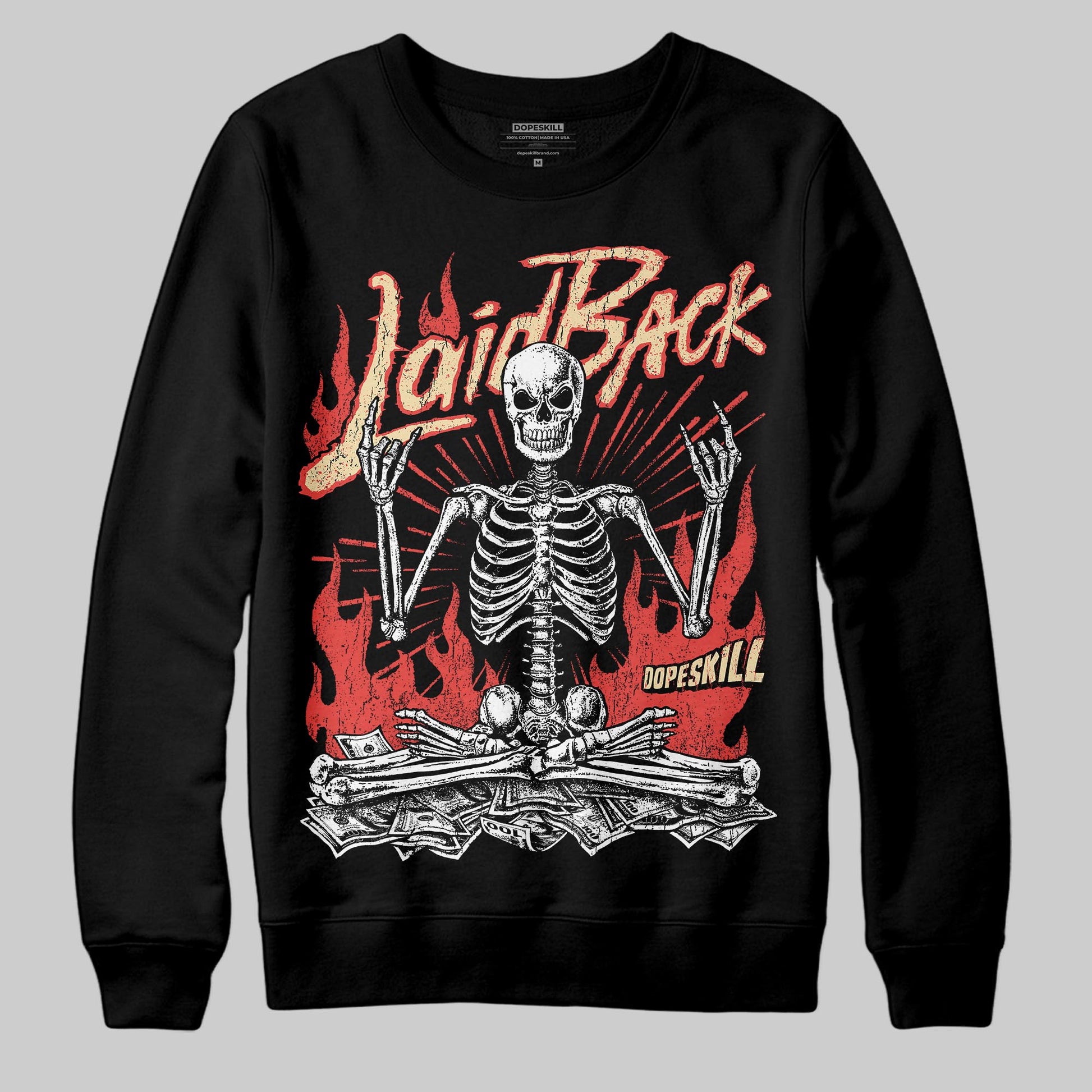 Red Sneakers DopeSkill Sweatshirt Laid Back Graphic Streetwear - Black