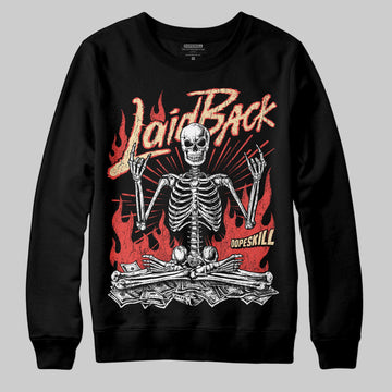 Red Sneakers DopeSkill Sweatshirt Laid Back Graphic Streetwear - Black