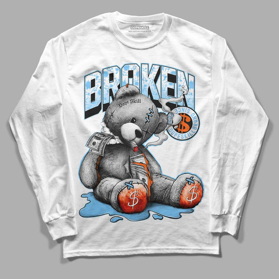 Dunk Low Futura University Blue DopeSkill Long Sleeve T-Shirt Sick Bear Graphic Streetwear - White