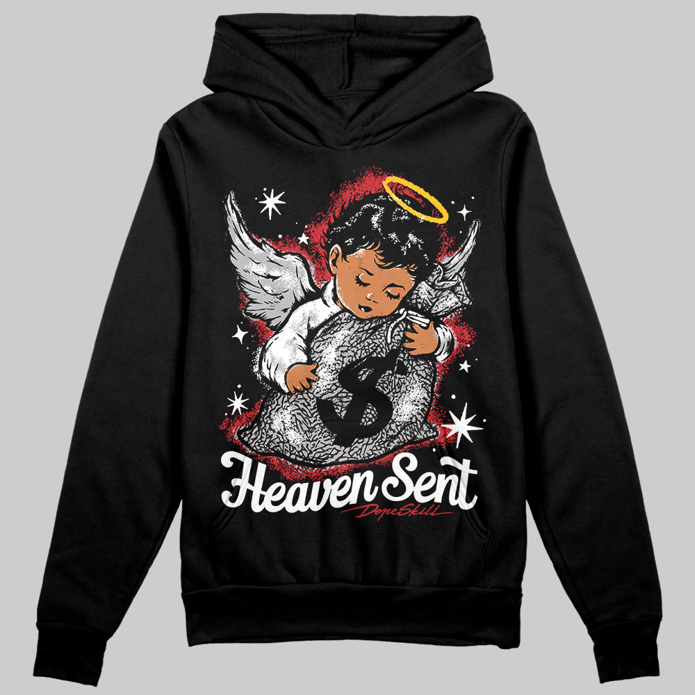 Jordan 3 OG “Black Cement” DopeSkill Hoodie Sweatshirt Heaven Sent Graphic Streetwear - Black