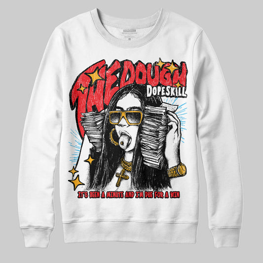 Red Sneakers DopeSkill Sweatshirt The Dough Graphic Streetwear - White