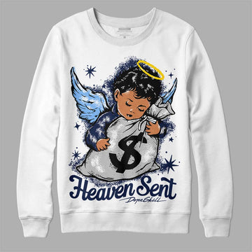 Jordan 5 Midnight Navy DopeSkill Sweatshirt Heaven Sent Graphic Streetwear