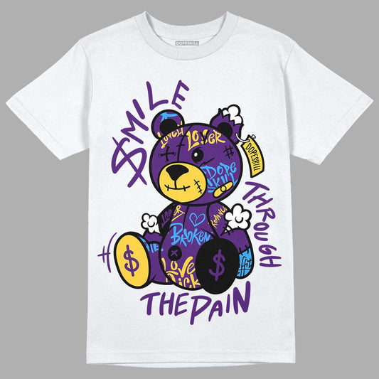 Jordan 12 “Field Purple”  DopeSkill T-Shirt Smile Through The Pain Graphic Streetwear - White 