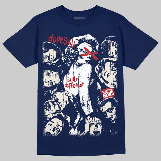 Jordan 11 “Rare Air” DopeSkill T-Shirt Built Different Graphic Streetwear - navy