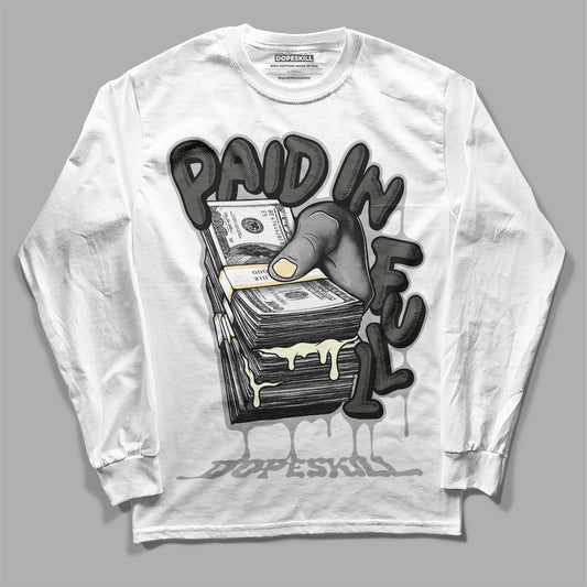 Jordan 4 Retro SE Craft Photon Dust DopeSkill Long Sleeve T-Shirt Paid In Full Graphic Streetwear - White