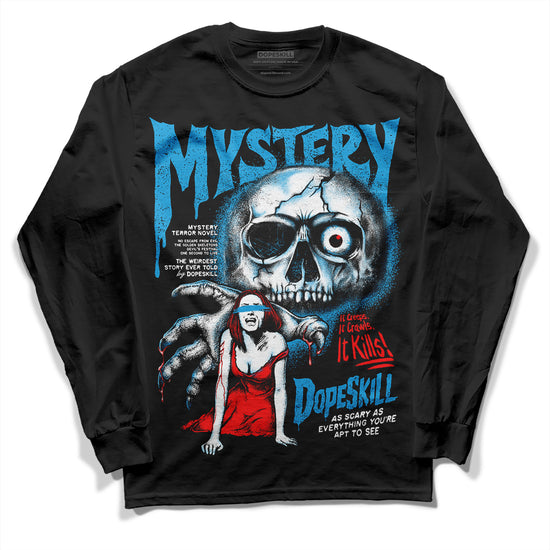 Jordan 4 Retro Military Blue DopeSkill Long Sleeve T-Shirt Mystery Ghostly Grasp Graphic Streetwear - Black