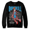 Jordan 4 Retro Military Blue DopeSkill Sweatshirt Thunder Dunk Graphic Streetwear - Black