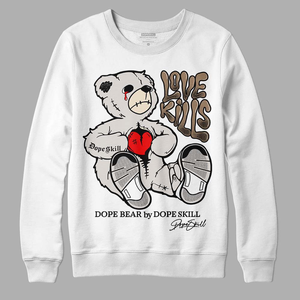 Jordan 5 SE “Sail” DopeSkill Sweatshirt Love Kills Graphic Streetwear - White