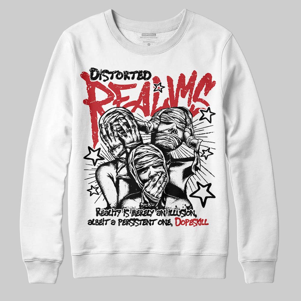 Jordan 4 “Flight Club” DopeSkill Sweatshirt Distorted Realms Graphic Streetwear - White