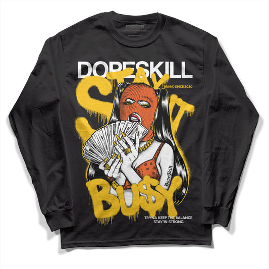 Yellow Sneakers DopeSkill Long Sleeve T-Shirt Stay It Busy Graphic Streetwear - Black 