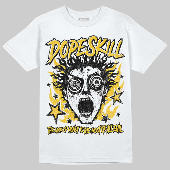 Yellow Sneakers DopeSkill T-Shirt Root of Evil Graphic Streetwear - White