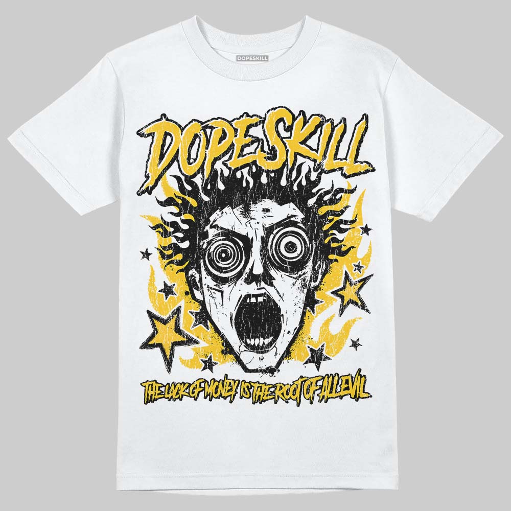 Yellow Sneakers DopeSkill T-Shirt Root of Evil Graphic Streetwear - White