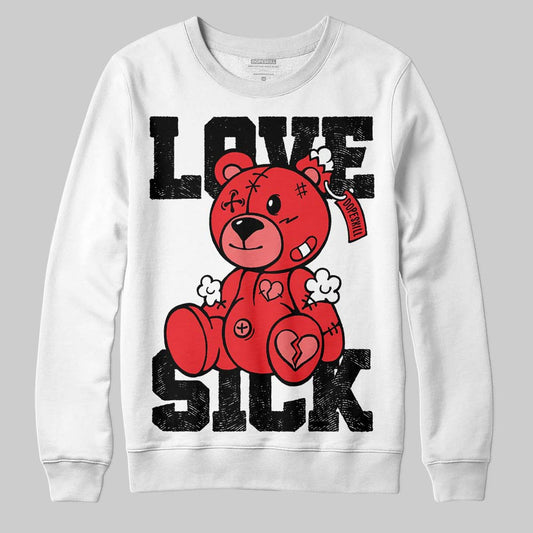 Red Sneakers DopeSkill Sweatshirt Love Sick Graphic Streetwear - White