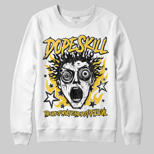 Yellow Sneakers DopeSkill Sweatshirt Root of Evil Graphic Streetwear - White