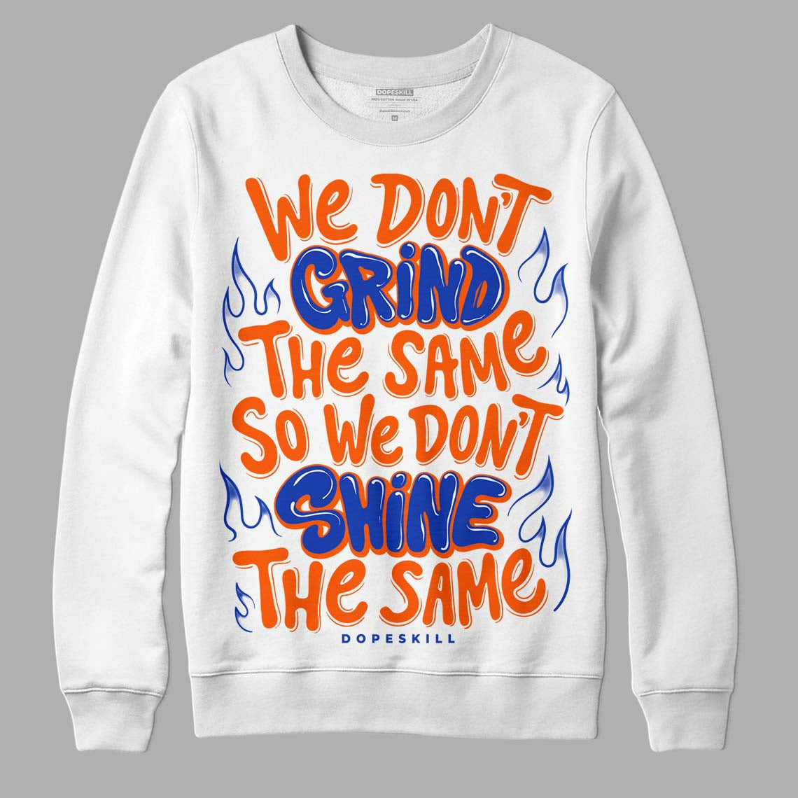 Dunk Low Futura Orange Blaze DopeSkill Sweatshirt Grind Shine Graphic Streetwear - White