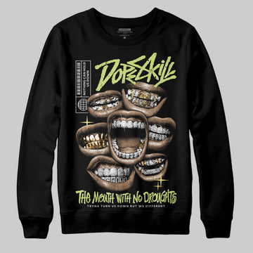 Jordan 4 GS “Light Lemon Twist” DopeSkill Sweatshirt The Mouth With No Droughts Graphic Streetwear - Black