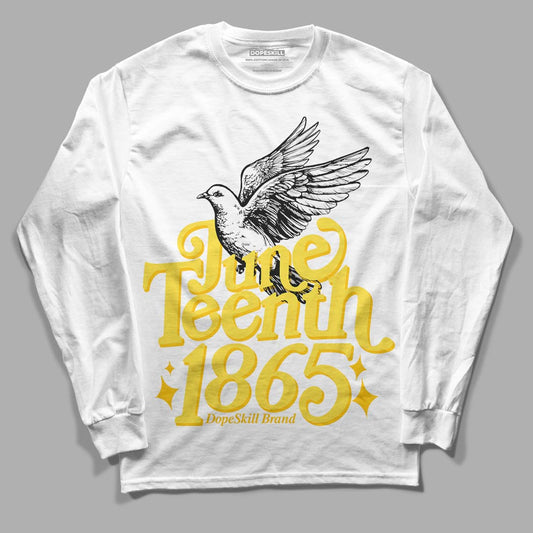 Wmns Air Jordan 11 Low 'Yellow Snakeskin' DopeSkill Long Sleeve T-Shirt Juneteenth 1865 Graphic Streetwear - White