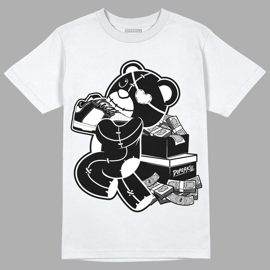 Dunk Low Panda White Black DopeSkill T-Shirt Bear Steals Sneaker Graphic Streetwear - White 