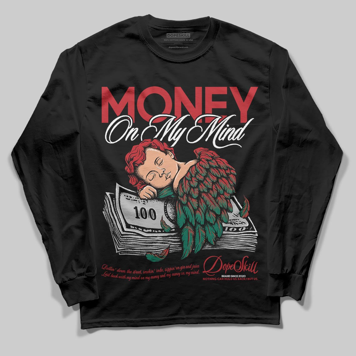 Jordan 3 Mexico 'El Vuelo' DopeSkill Long Sleeve T-Shirt MOMM Graphic Streetwear - Black