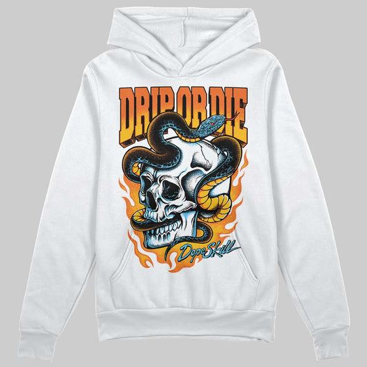 Orange, Black and White Sneakers DopeSkill Hoodie Drip or Die Graphic Streetwear - White