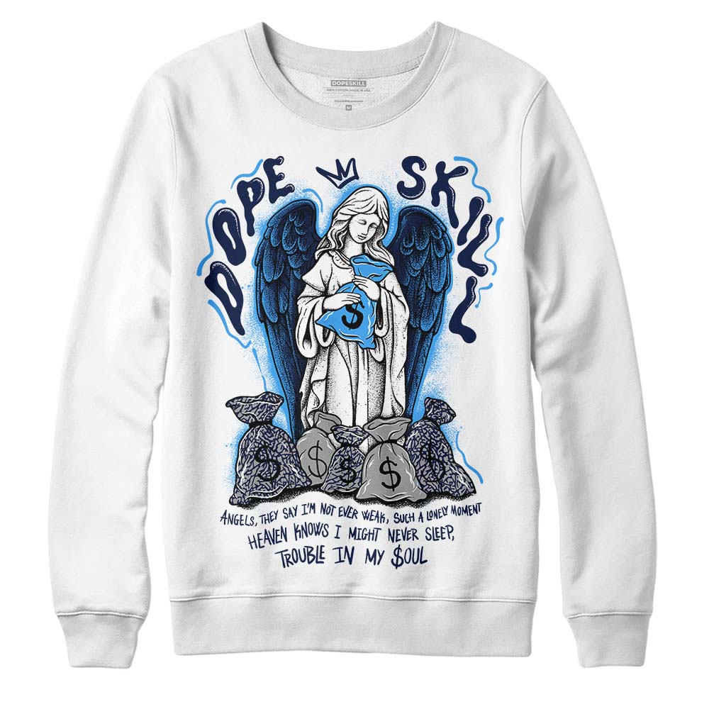 Jordan Spiz’ike Low “White/Obsidian” DopeSkill Sweatshirt Angels Graphic Streetwear - White