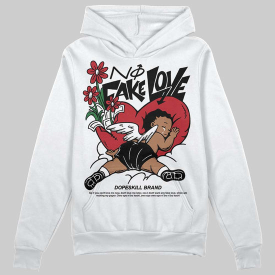 Jordan 14 Retro ‘Black Toe’ DopeSkill Hoodie Sweatshirt No Fake Love Graphic Streetwear - White