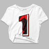 Jordan 1 Retro High OG "Satin Bred" DopeSkill Women's Crop Top No.1 Graphic Streetwear - White