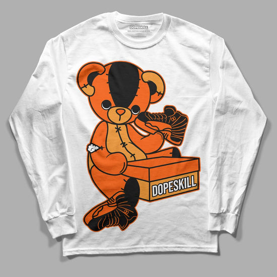 Jordan 12 Retro Brilliant Orange DopeSkill Long Sleeve T-Shirt Sneakerhead BEAR Graphic Streetwear - White