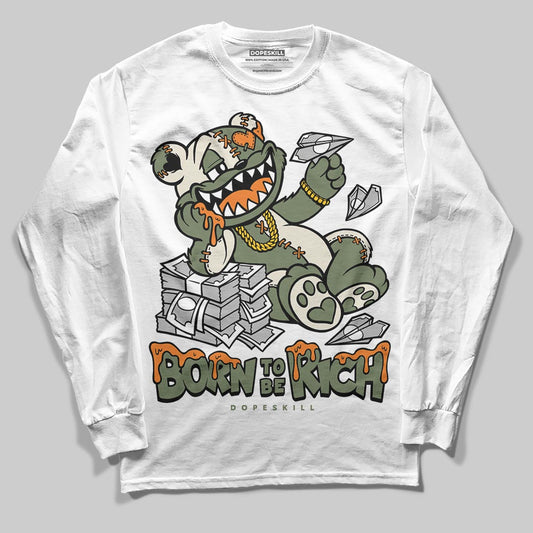 Jordan 4 Retro OG SP Undefeated (2025) DopeSkill Long Sleeve T-Shirt Born To Be Rich Graphic Streetwear - White