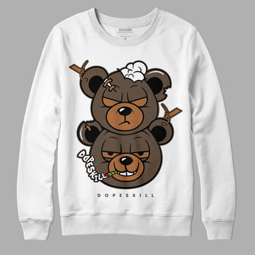 Jordan 1 Retro High OG Palomino DopeSkill Sweatshirt New Double Bear Graphic Streetwear - White