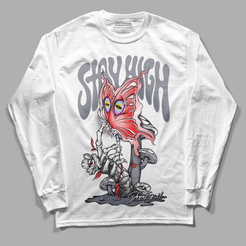 Jordan 14 Retro 'Stealth' DopeSkill Long Sleeve T-Shirt Stay High Graphic Streetwear - White
