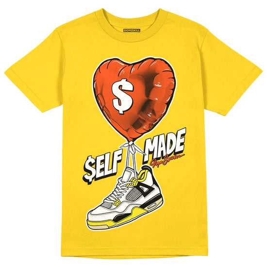 Jordan 4 Retro “Vivid Sulfur” DopeSkill Yellow T-shirt Self Made Graphic Streetwear 