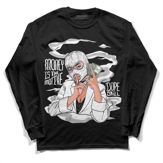 Dunk Low Panda White Black DopeSkill Long Sleeve T-Shirt Money Is The Motive Graphic Streetwear - Black 