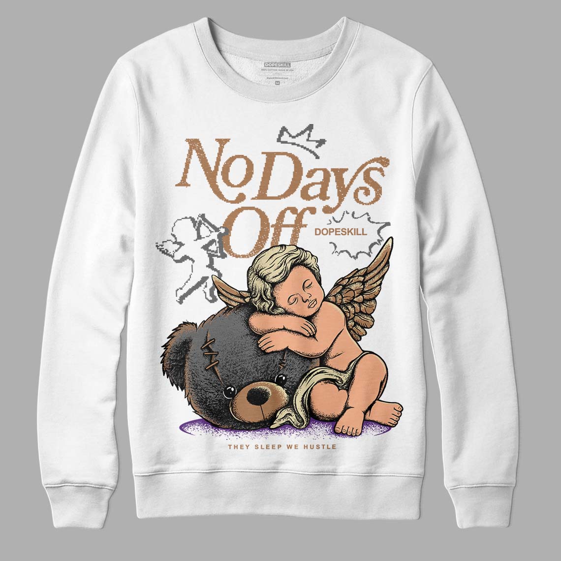 Jordan 6 WMNS Gore-Tex Brown Kelp DopeSkill Sweatshirt New No Days Off Graphic Streetwear - White